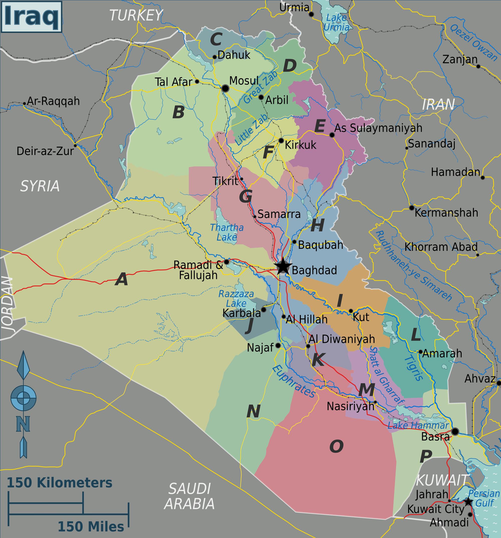 イラク地域の地図 地図のイラク地域 西アジア アジア