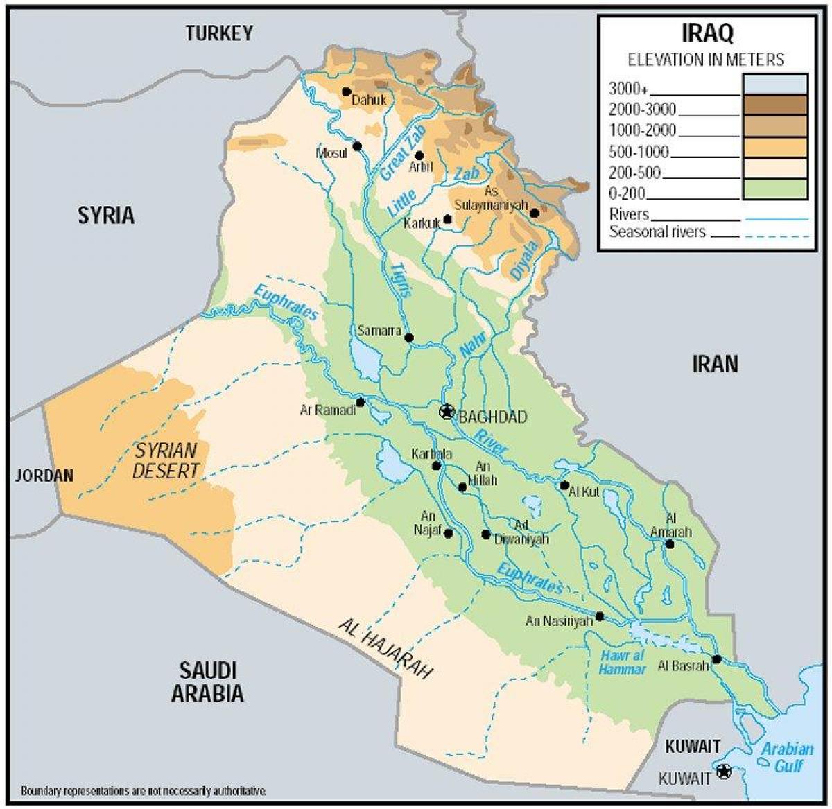 イラクでの数値地図 地図のイラク高 西アジア アジア