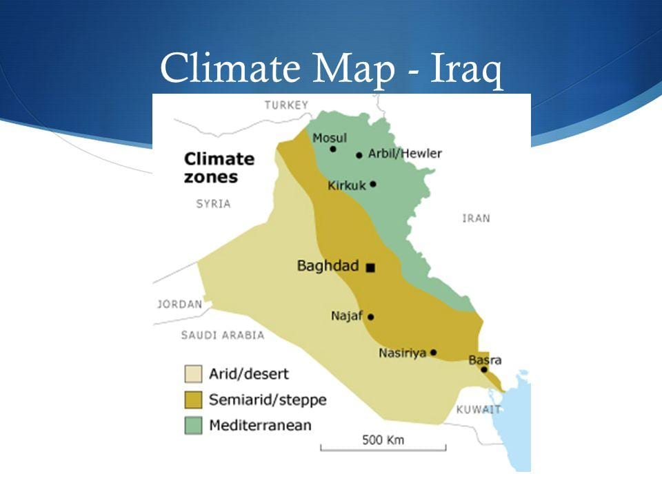 地図のイラクでの気候
