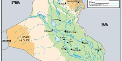 地図のイラク高
