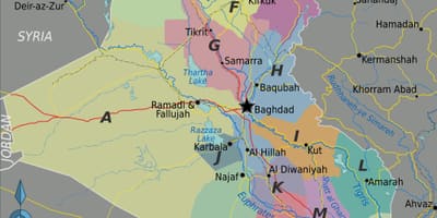 地図のイラク地域